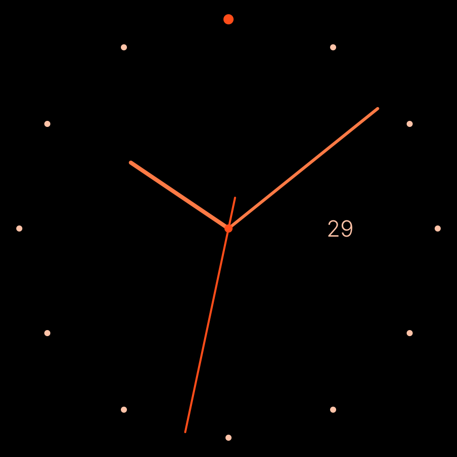 Line watch face, Ember theme
