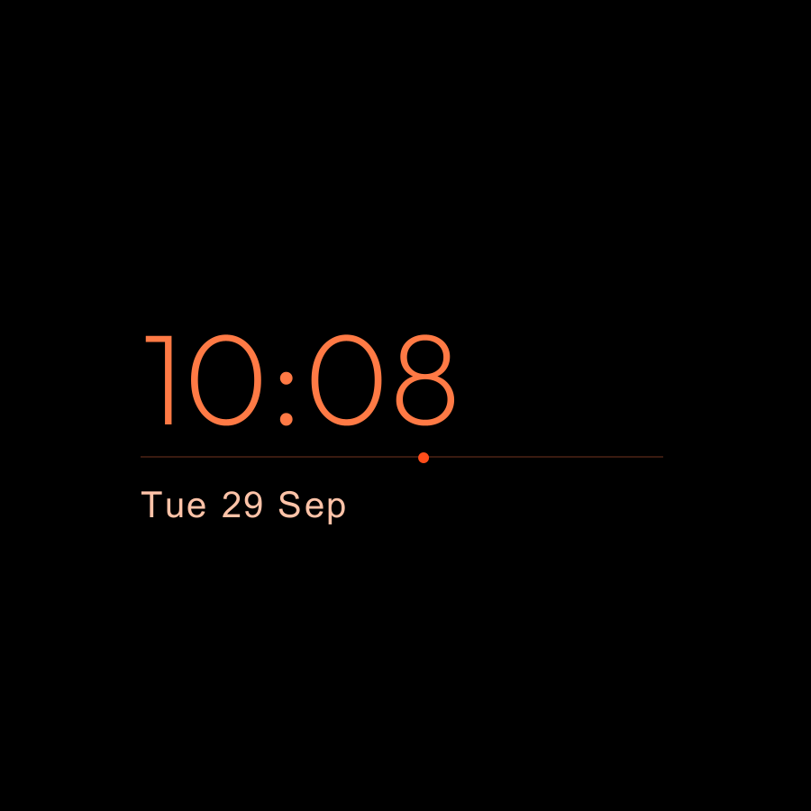 Zero Plus watch face, Ember theme