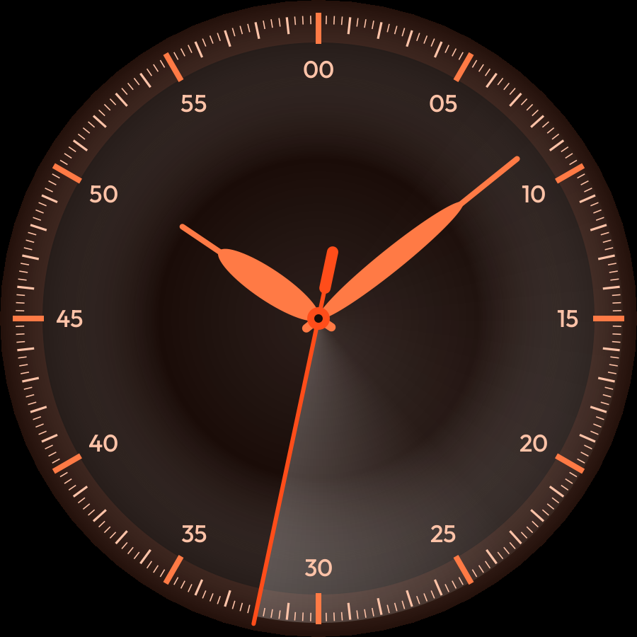 Sweep watch face, Ember theme