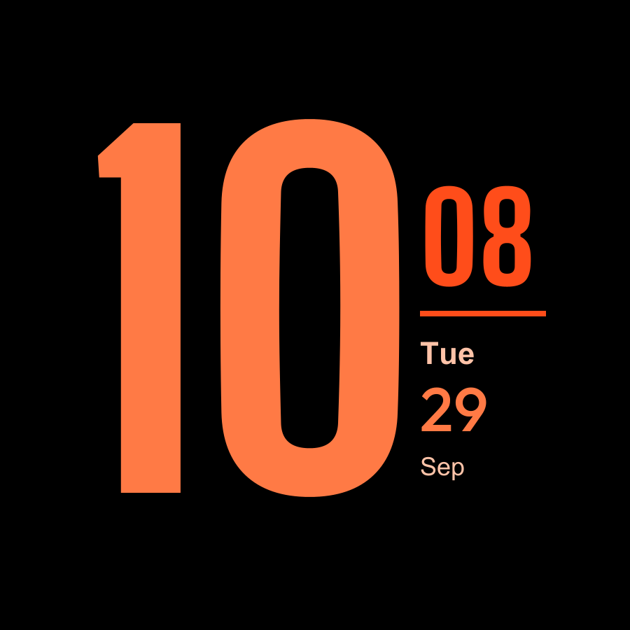 Headline watch face, Ember theme