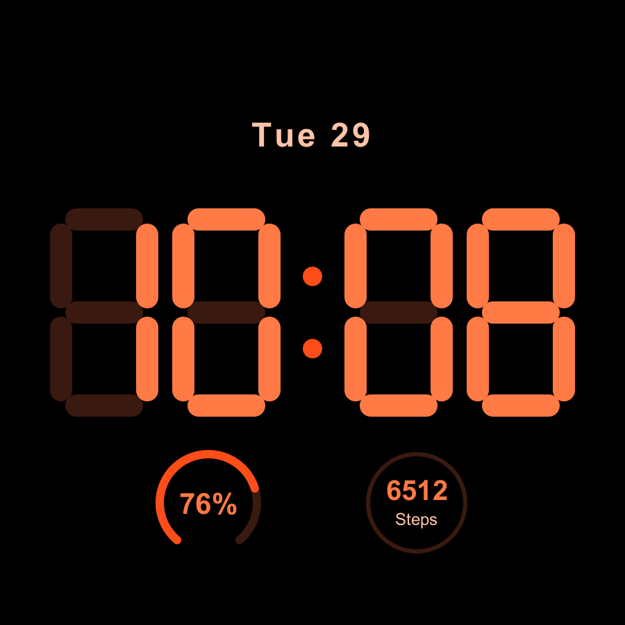 Morph watch face, Ember theme