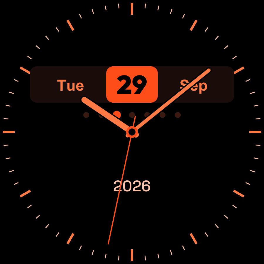 Datum watch face, Ember theme