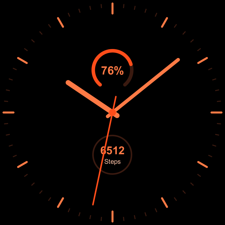 Meridian Lite watch face, Ember theme