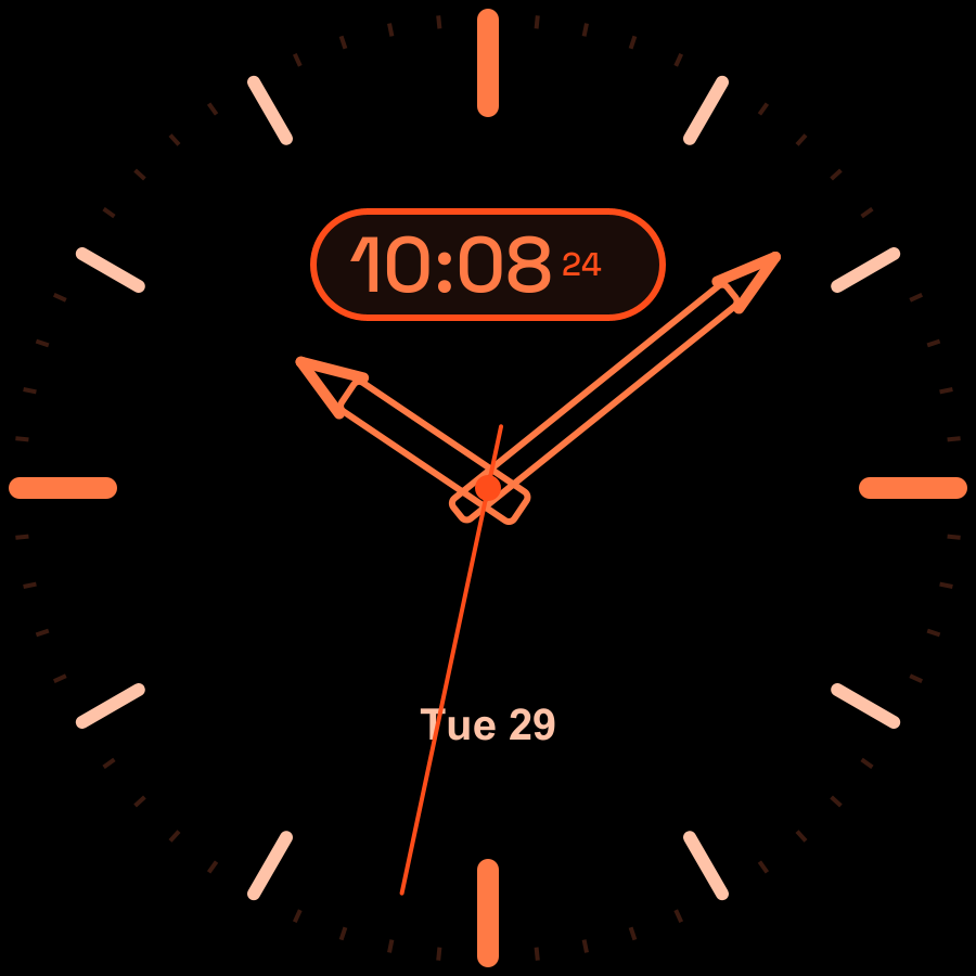 Dual watch face, Ember theme
