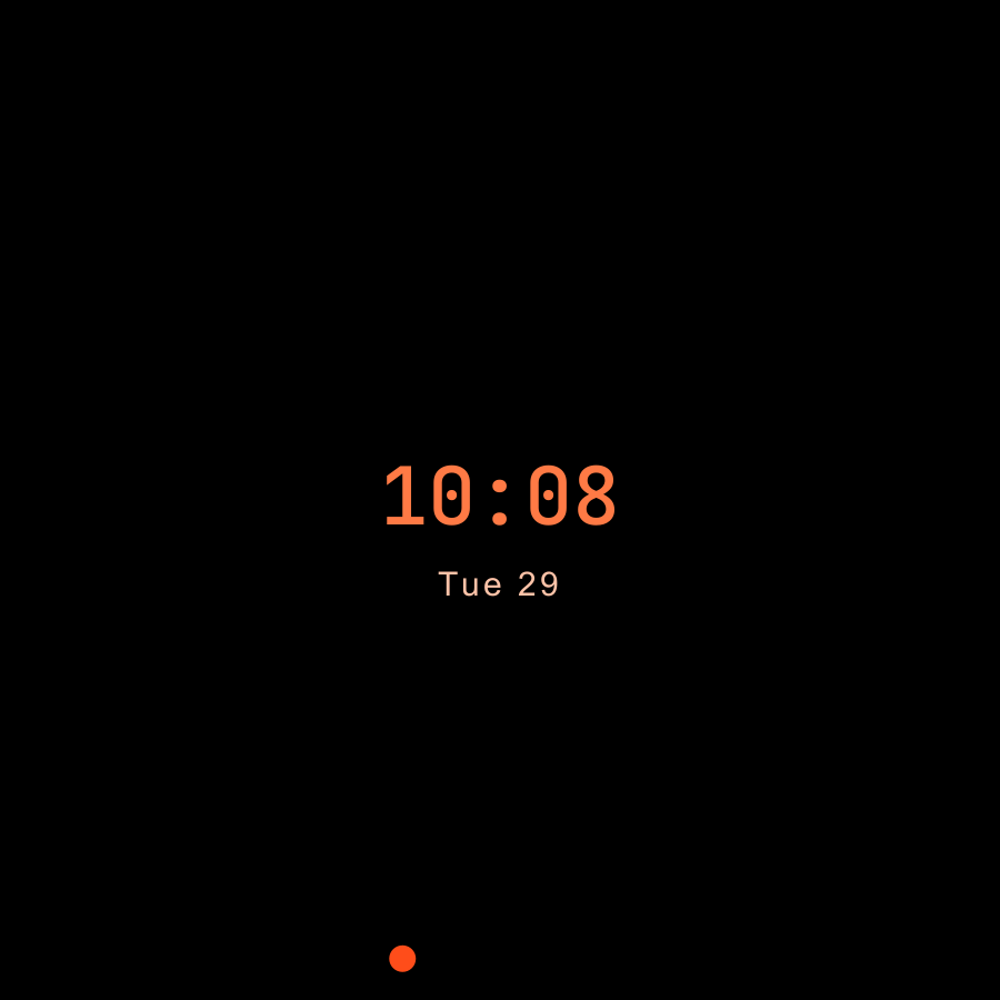 Mono Dot watch face, Ember theme