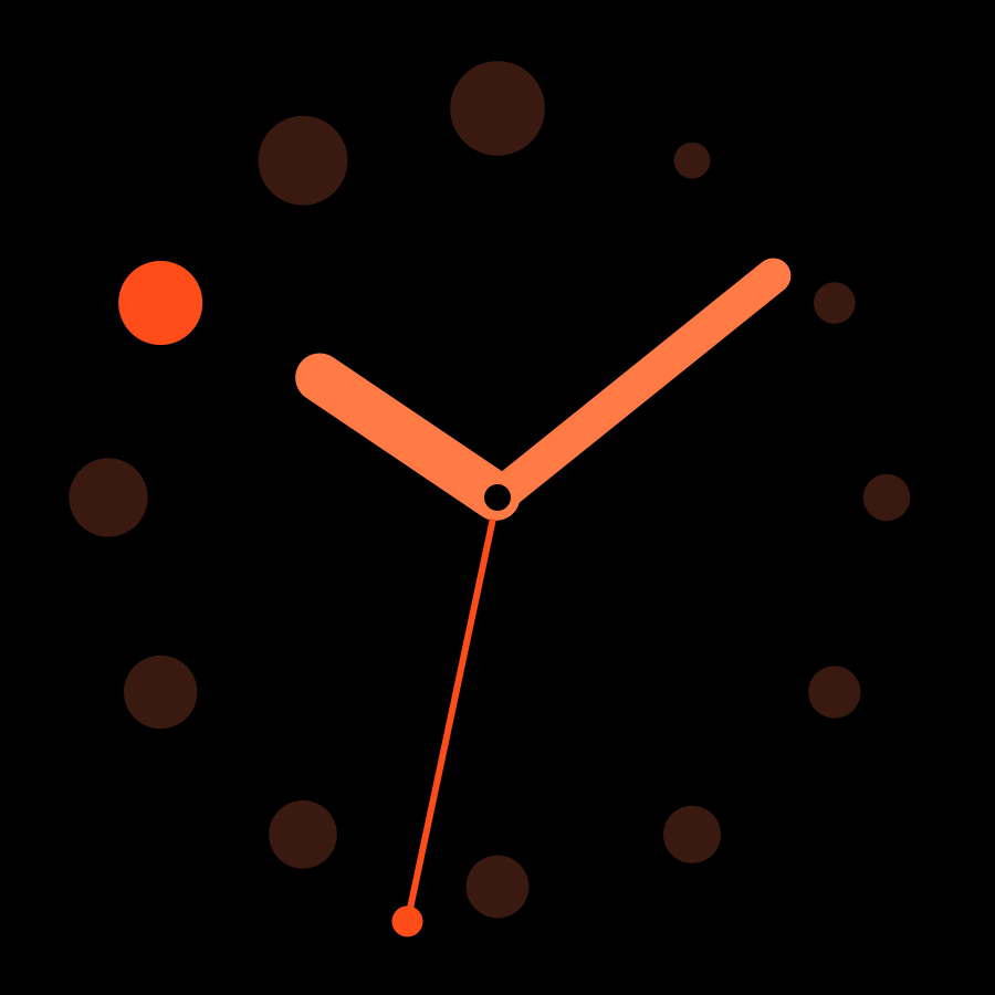 Dot Hours watch face, Ember theme