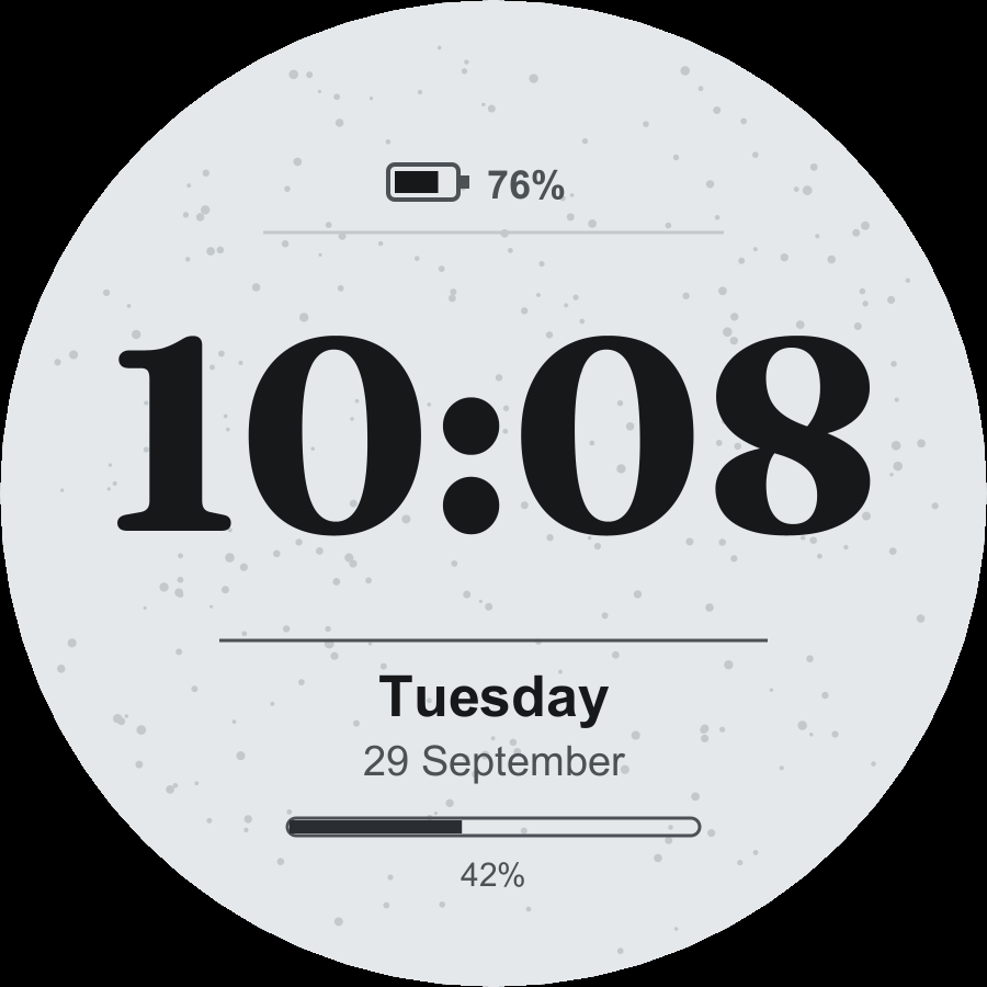 Paper watch face, Frost theme