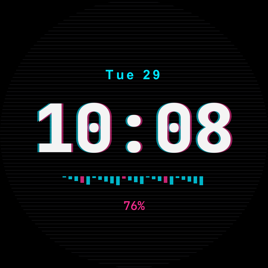 Glitch watch face, Classic theme
