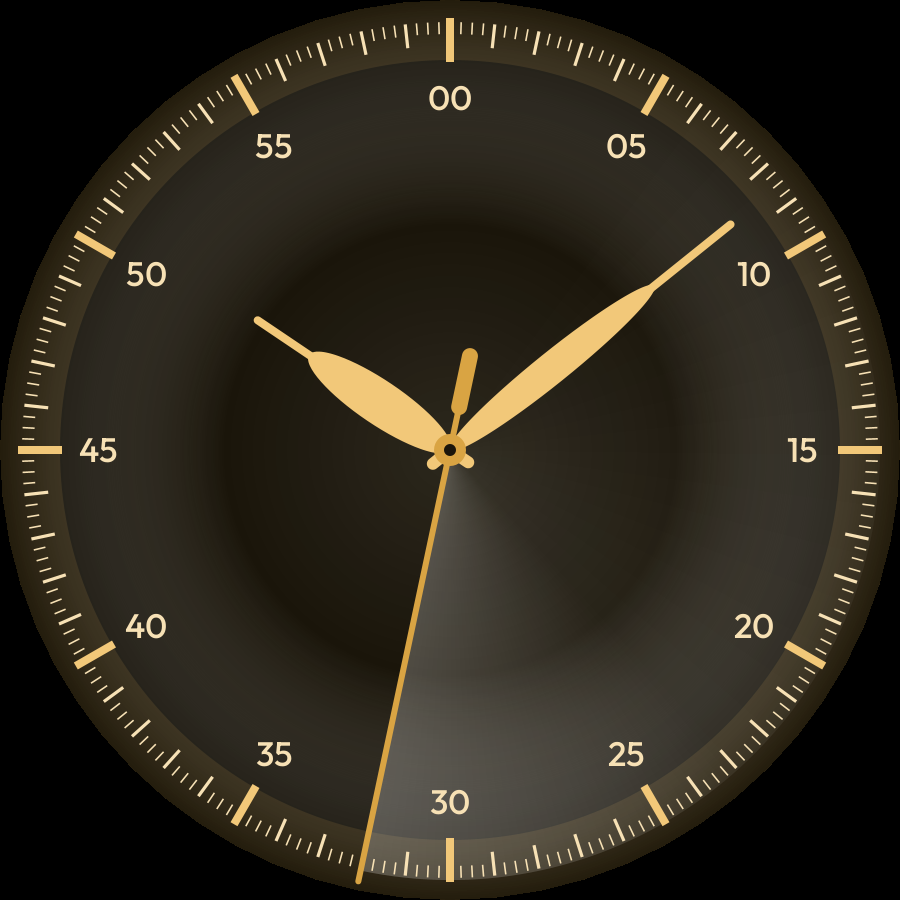Sweep watch face, Gold theme