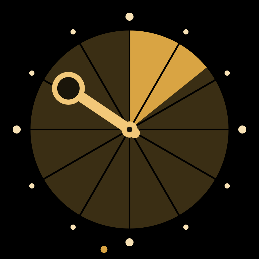 Pie watch face, Gold theme