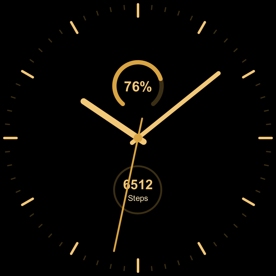 Meridian Lite watch face, Gold theme