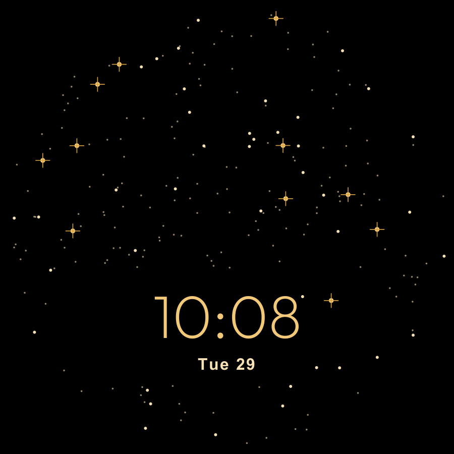 Starfield watch face, Gold theme