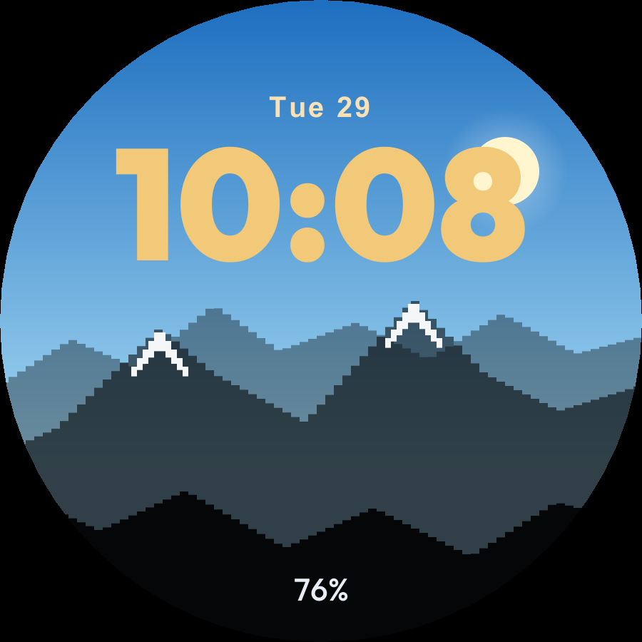 Peak watch face, Gold theme