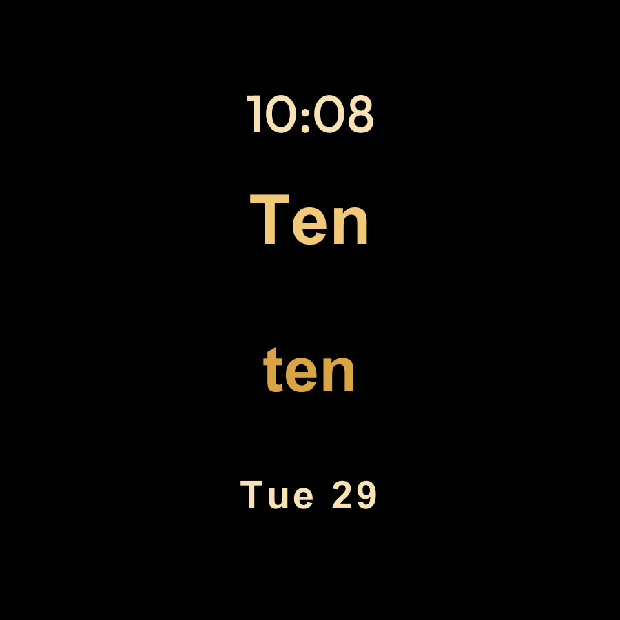 Say Time watch face, Gold theme