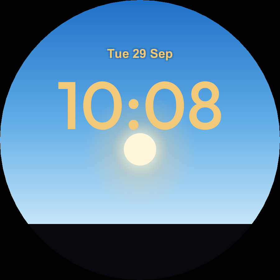 Dawn watch face, Gold theme