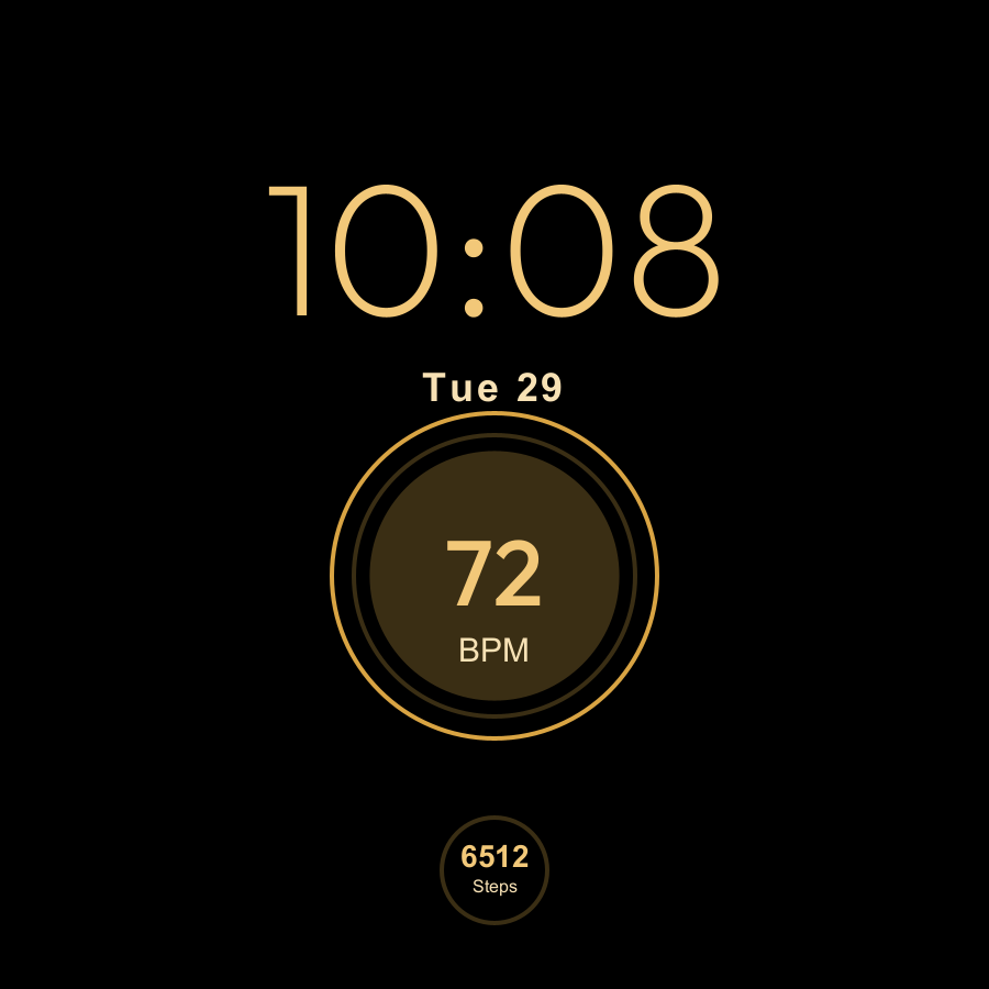 Recovery watch face, Gold theme
