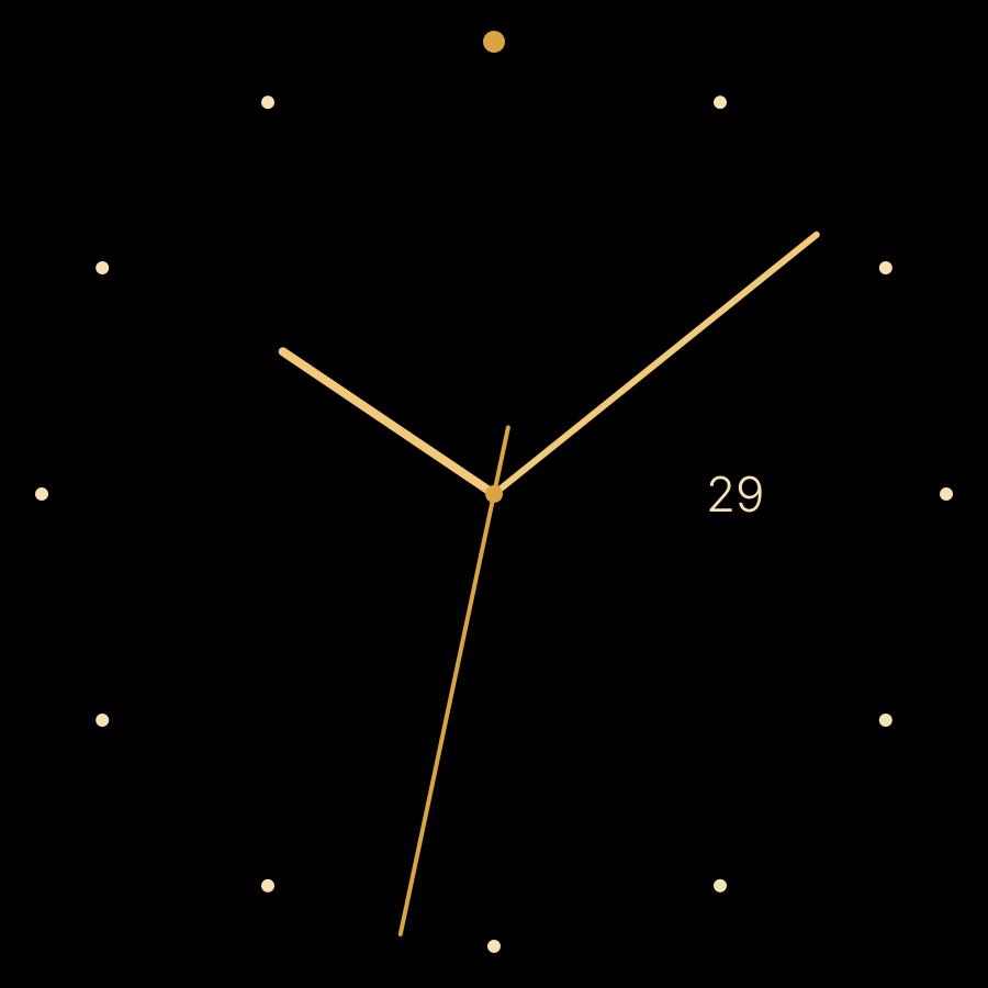 Line watch face, Gold theme