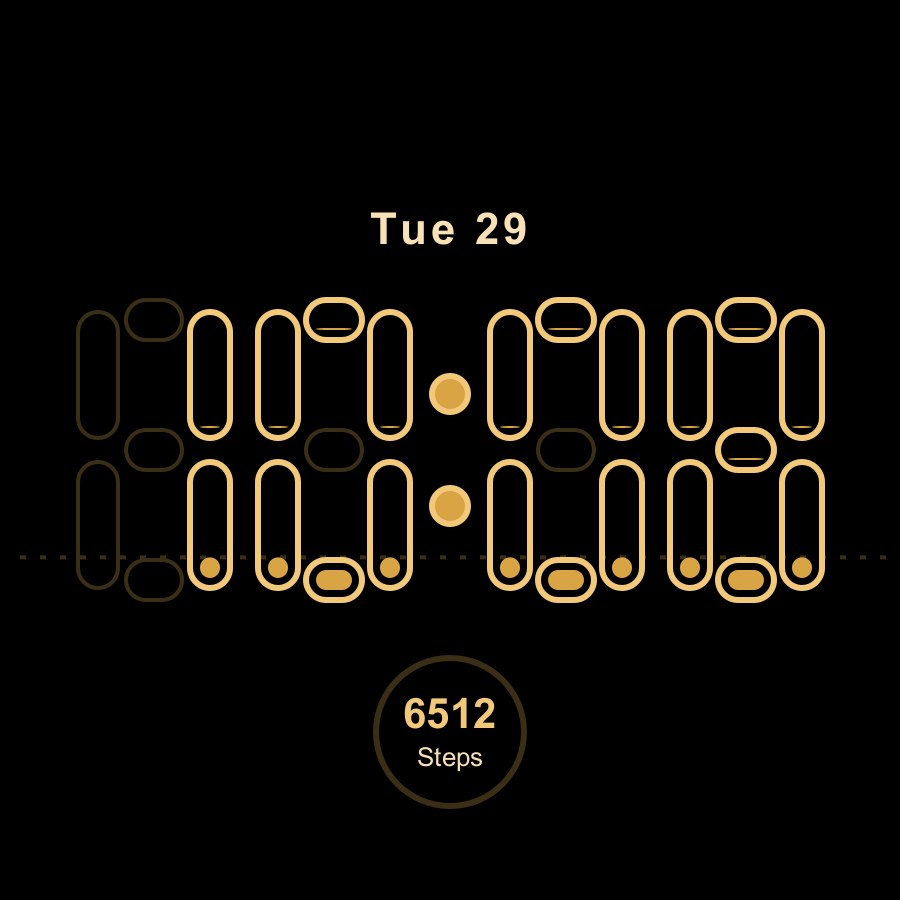 Outline watch face, Gold theme