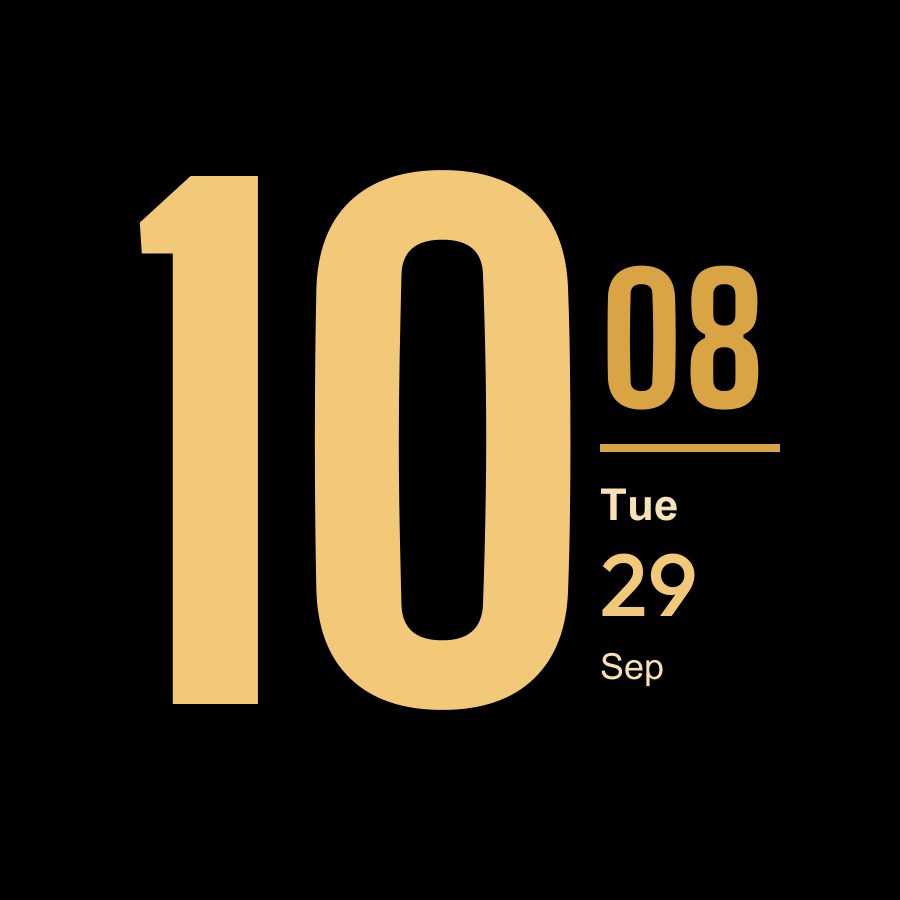 Headline watch face, Gold theme