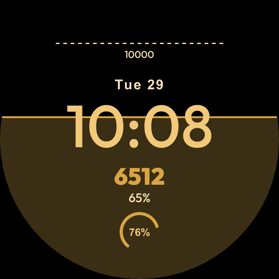 Stride watch face, Gold theme