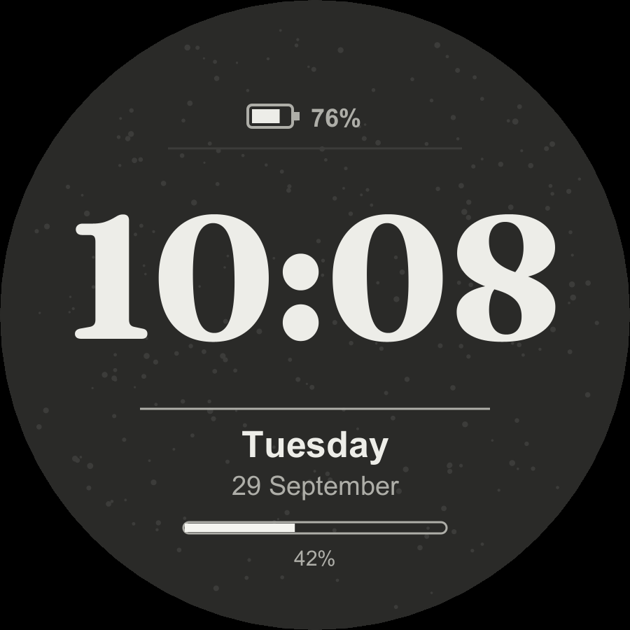 Paper watch face, Graphite theme