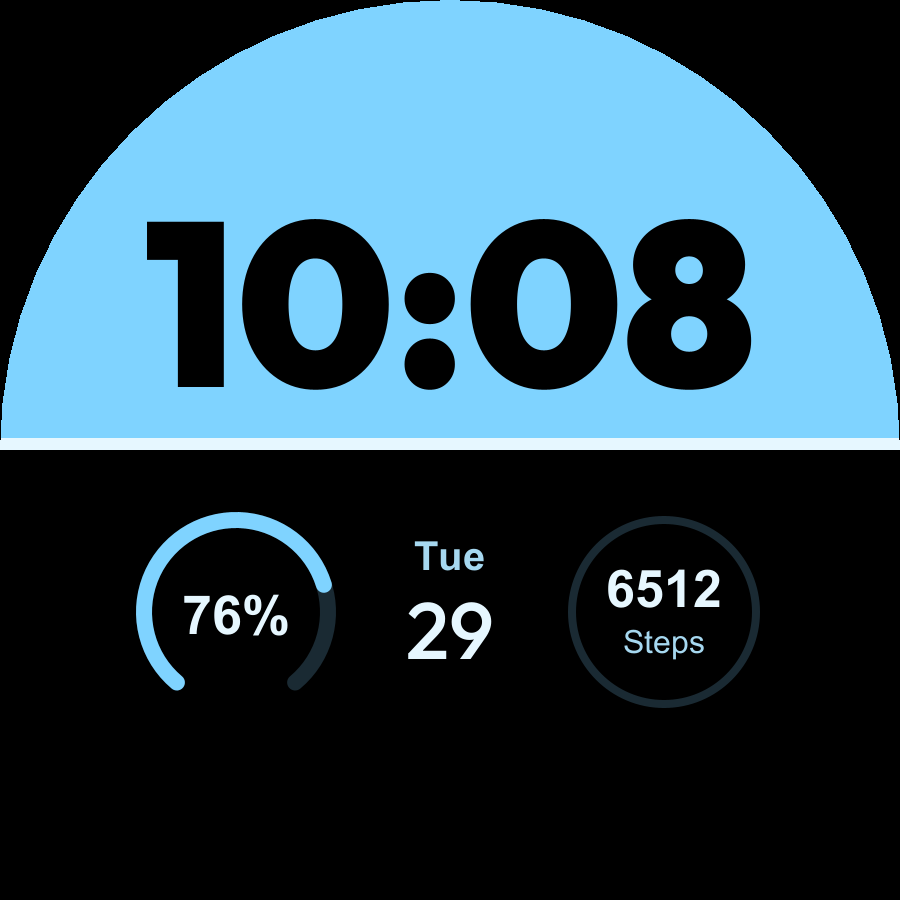 Split watch face, Ice theme