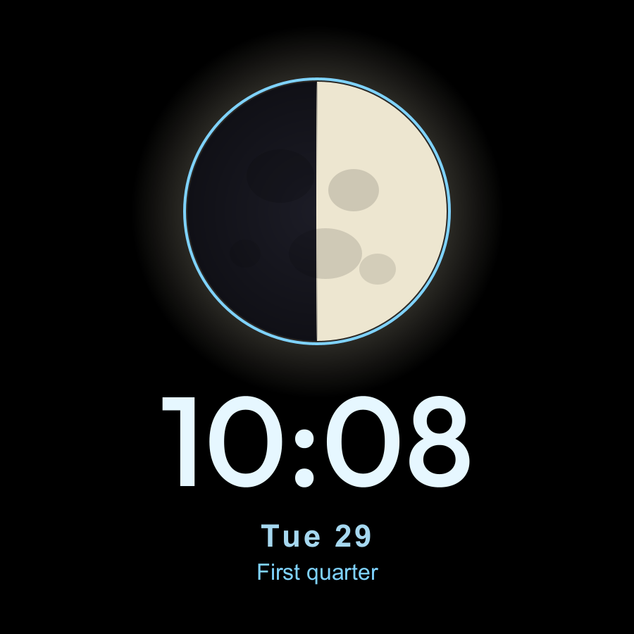 Moon watch face, Ice theme