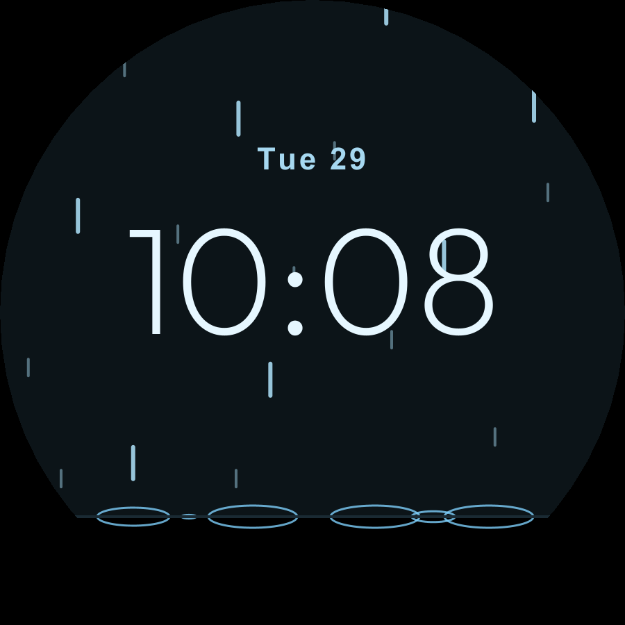 Rain watch face, Ice theme