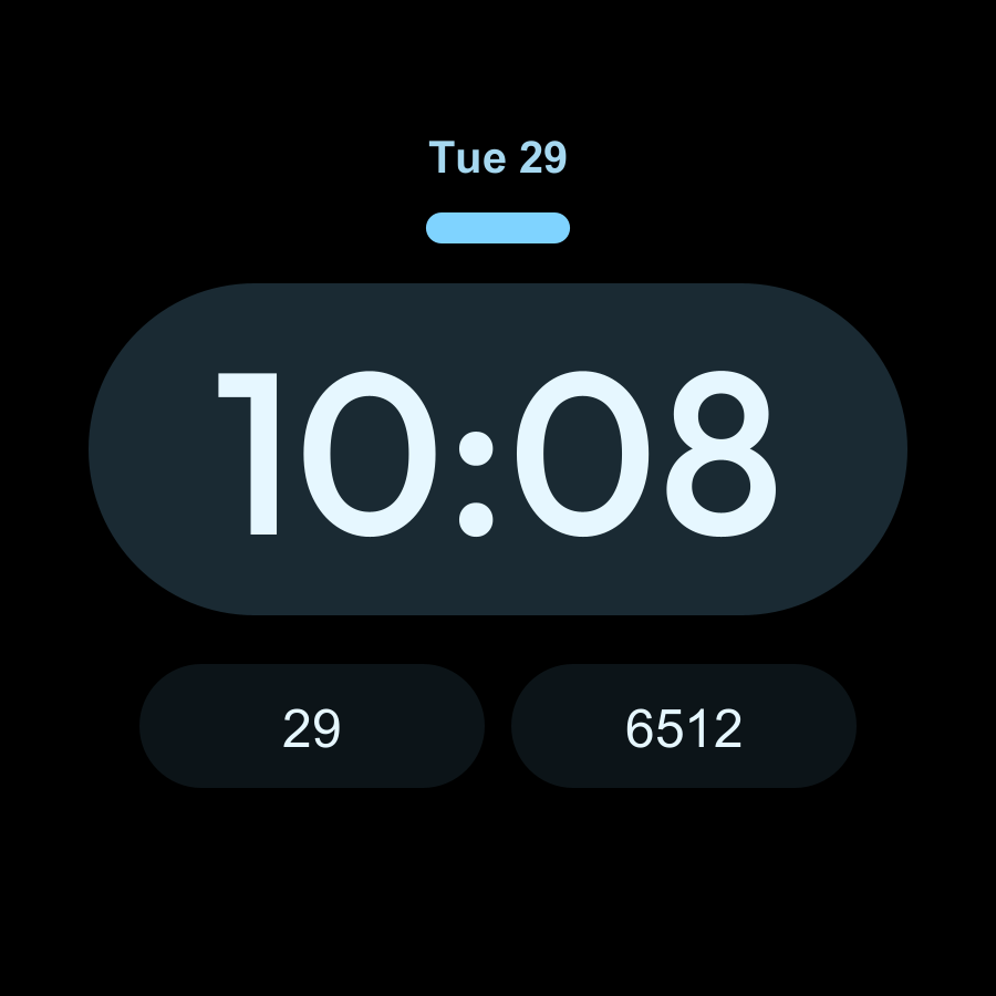 Pill watch face, Ice theme