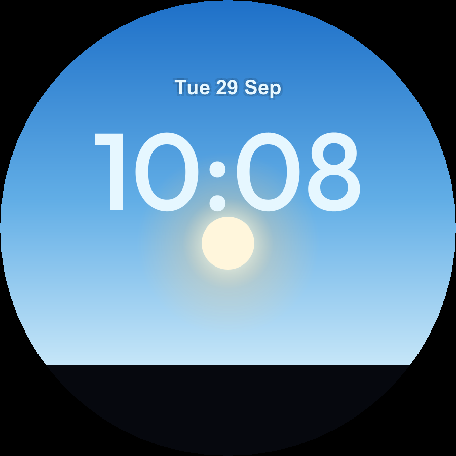 Dawn watch face, Ice theme
