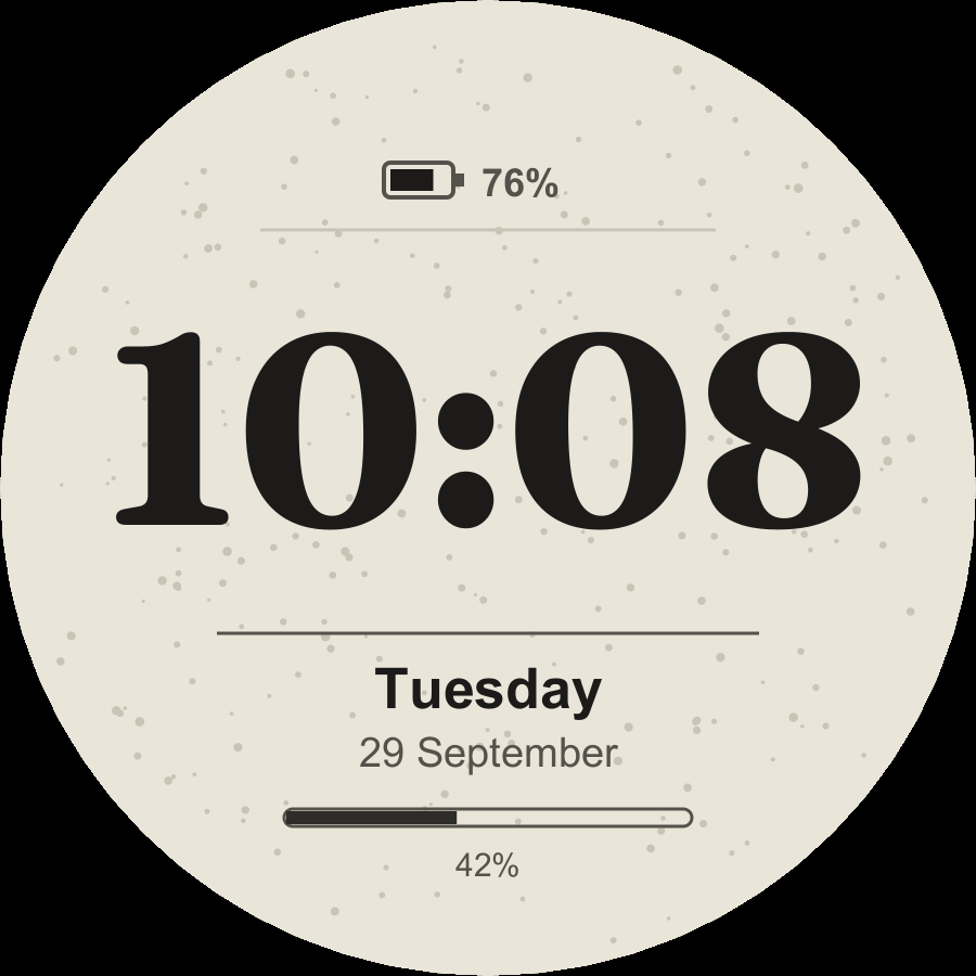 Paper watch face, Ivory theme