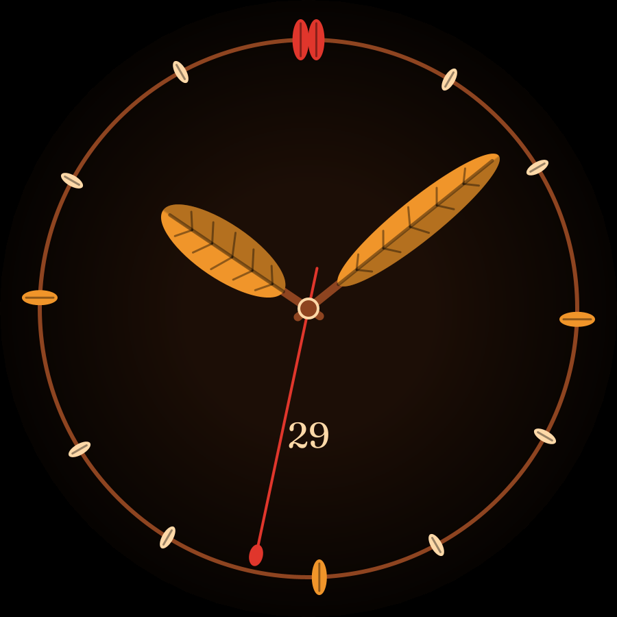Leaf watch face, Autumn theme