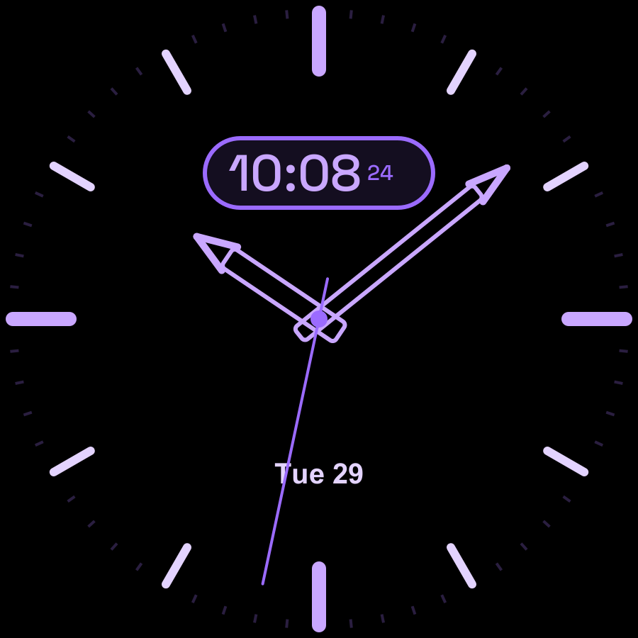 Dual watch face, Lilac theme