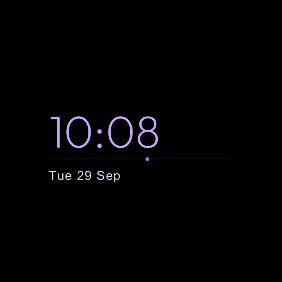 Zero Plus watch face, Lilac theme