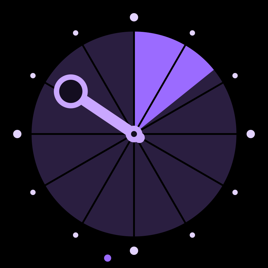 Pie watch face, Lilac theme