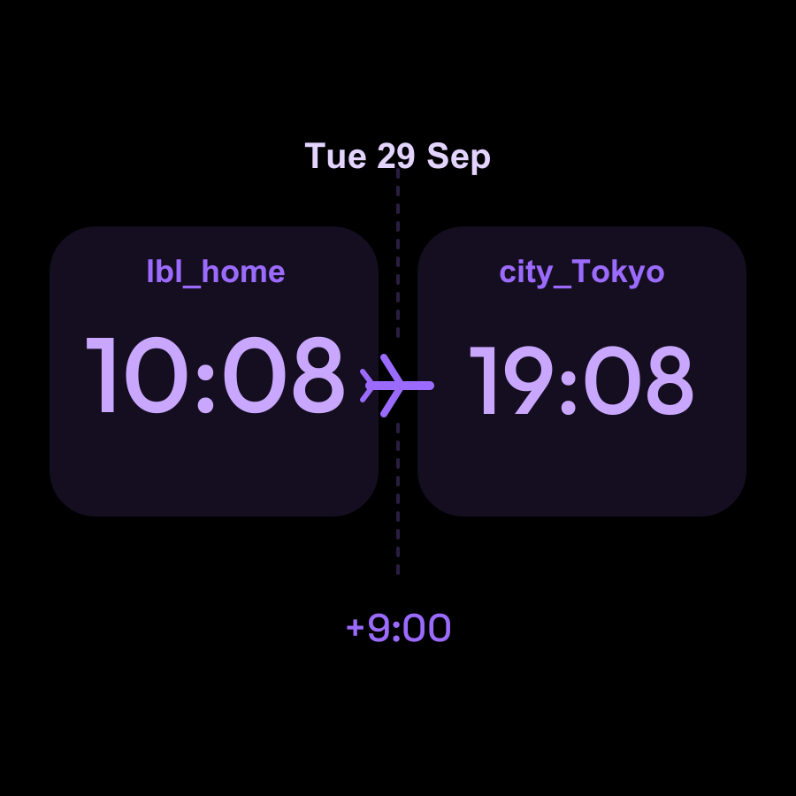 Travel watch face, Lilac theme