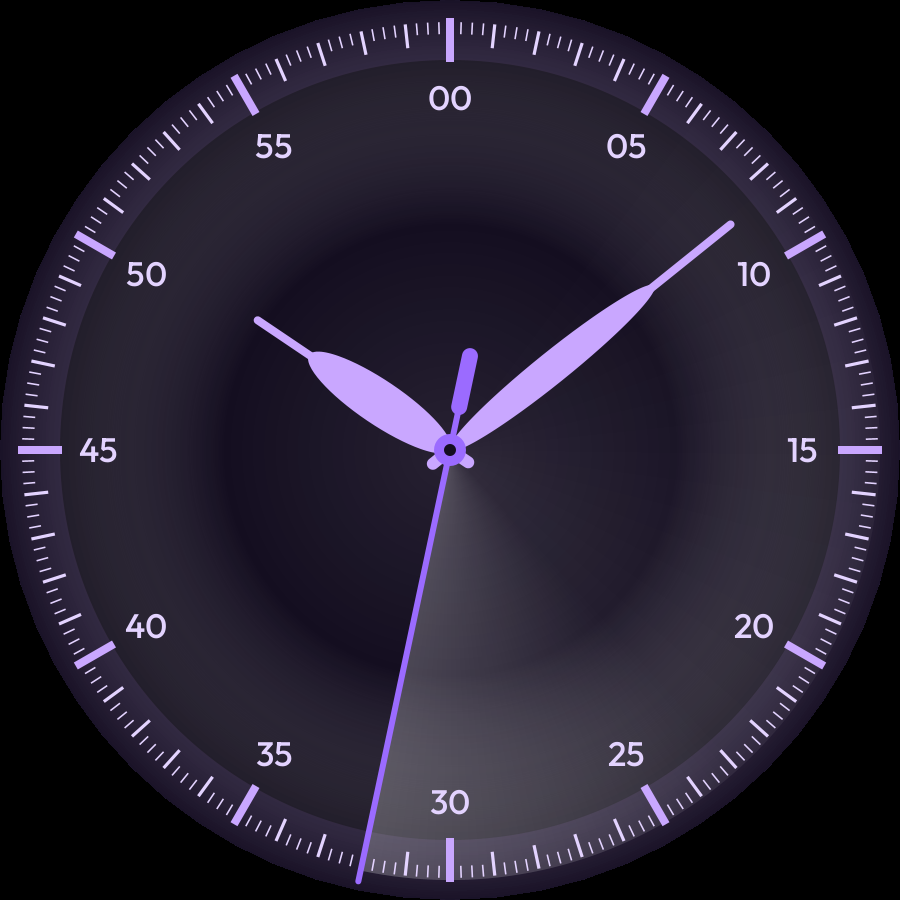 Sweep watch face, Lilac theme