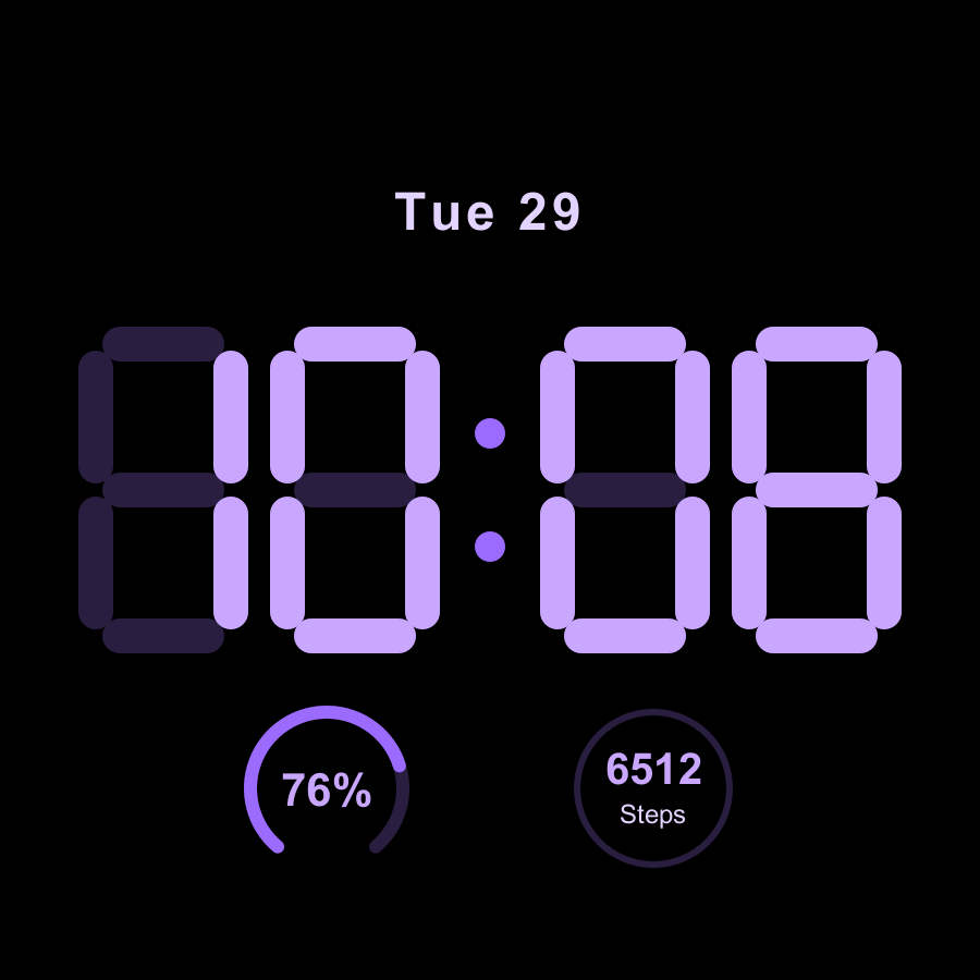 Morph watch face, Lilac theme