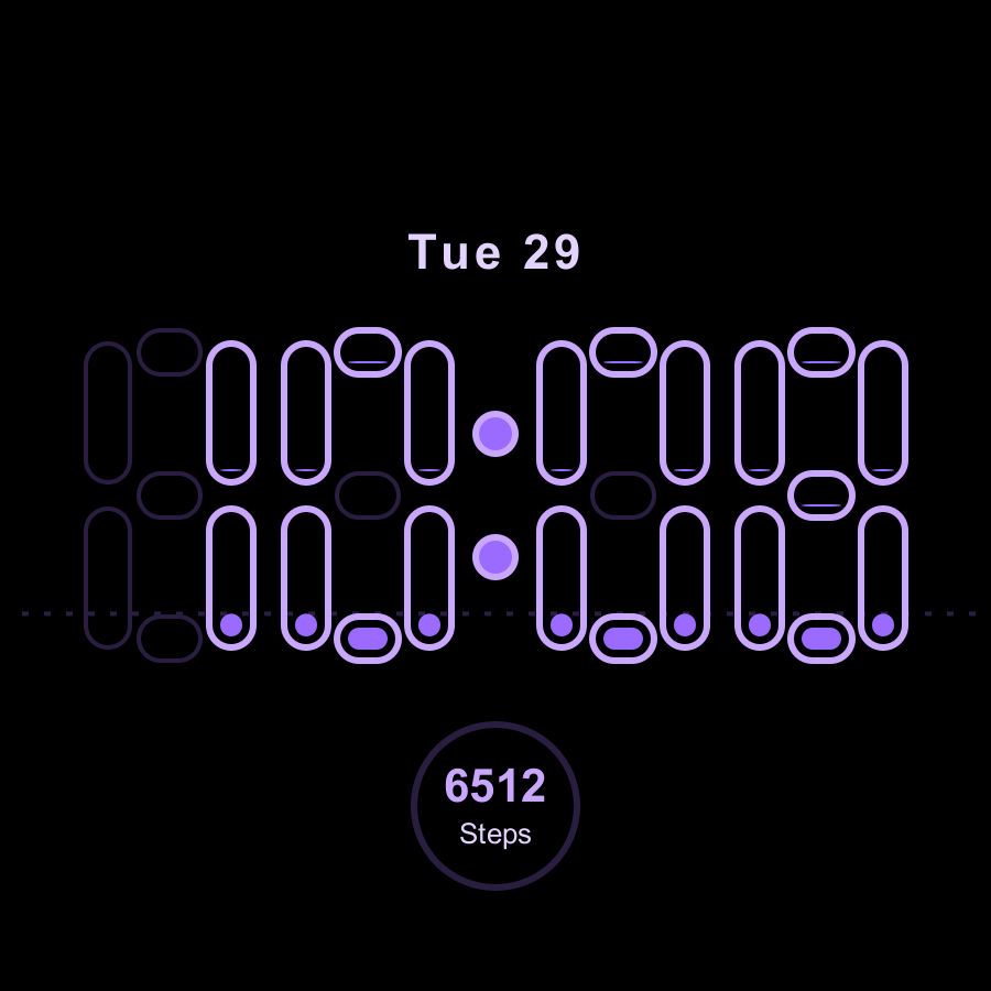 Outline watch face, Lilac theme