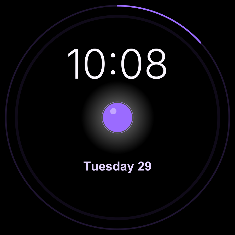 Heartbeat watch face, Lilac theme