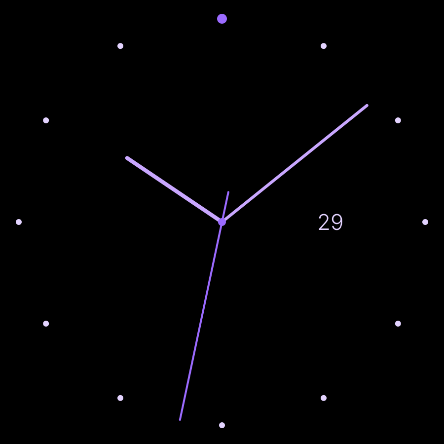 Line watch face, Lilac theme