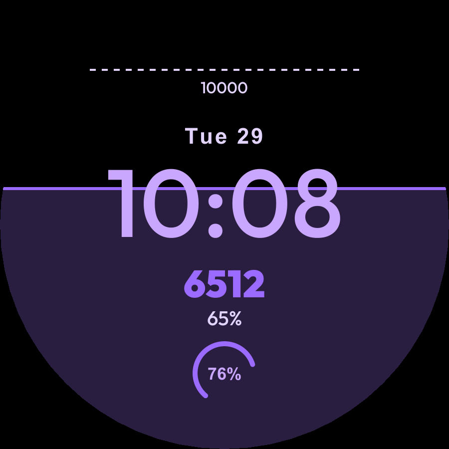 Stride watch face, Lilac theme