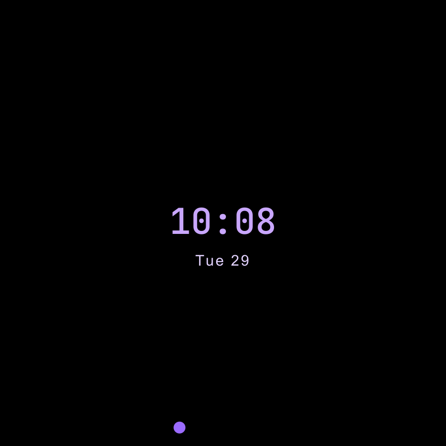 Mono Dot watch face, Lilac theme