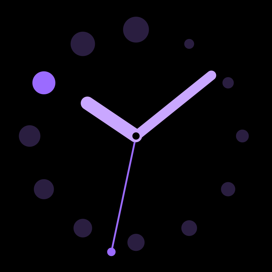 Dot Hours watch face, Lilac theme