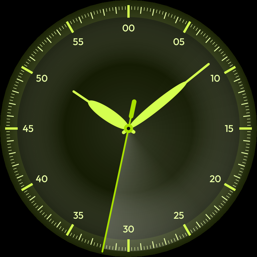 Sweep watch face, Lime theme