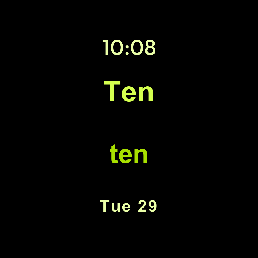 Say Time watch face, Lime theme