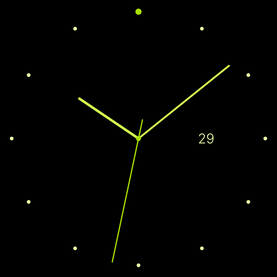 Line watch face, Lime theme