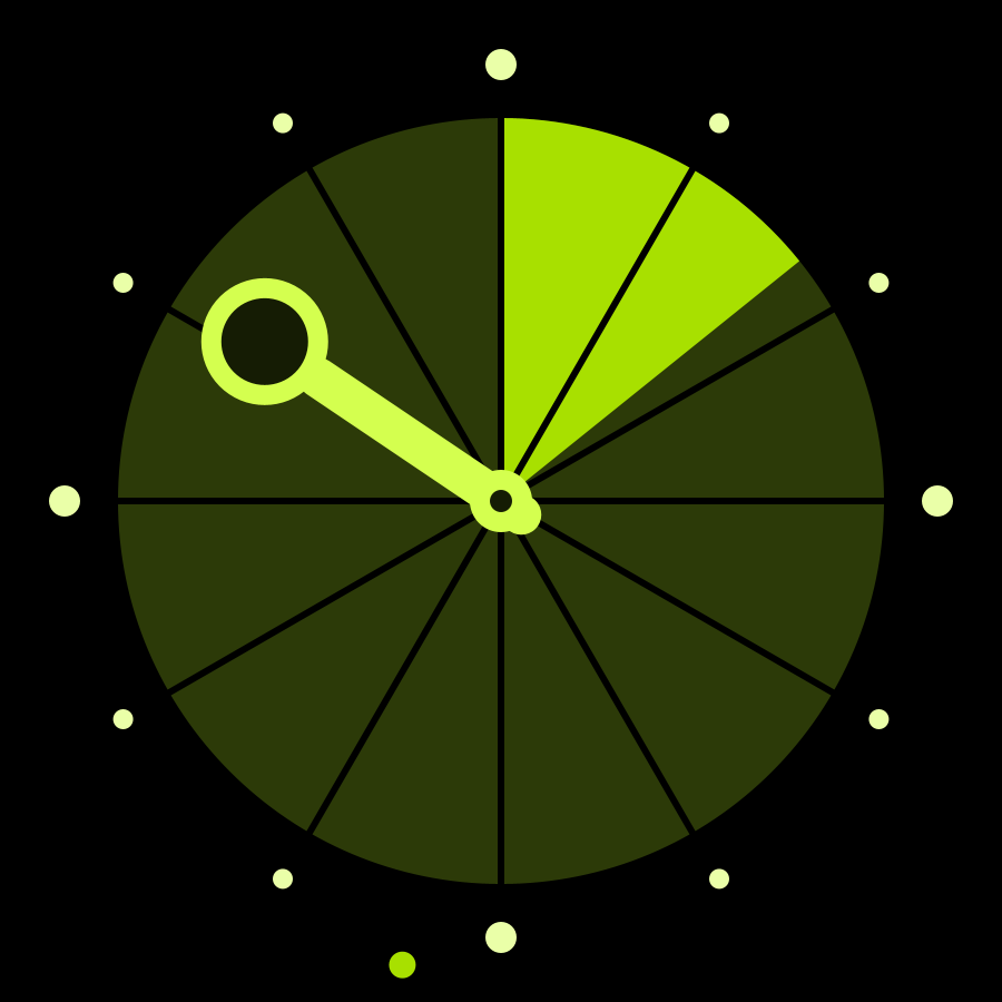 Pie watch face, Lime theme