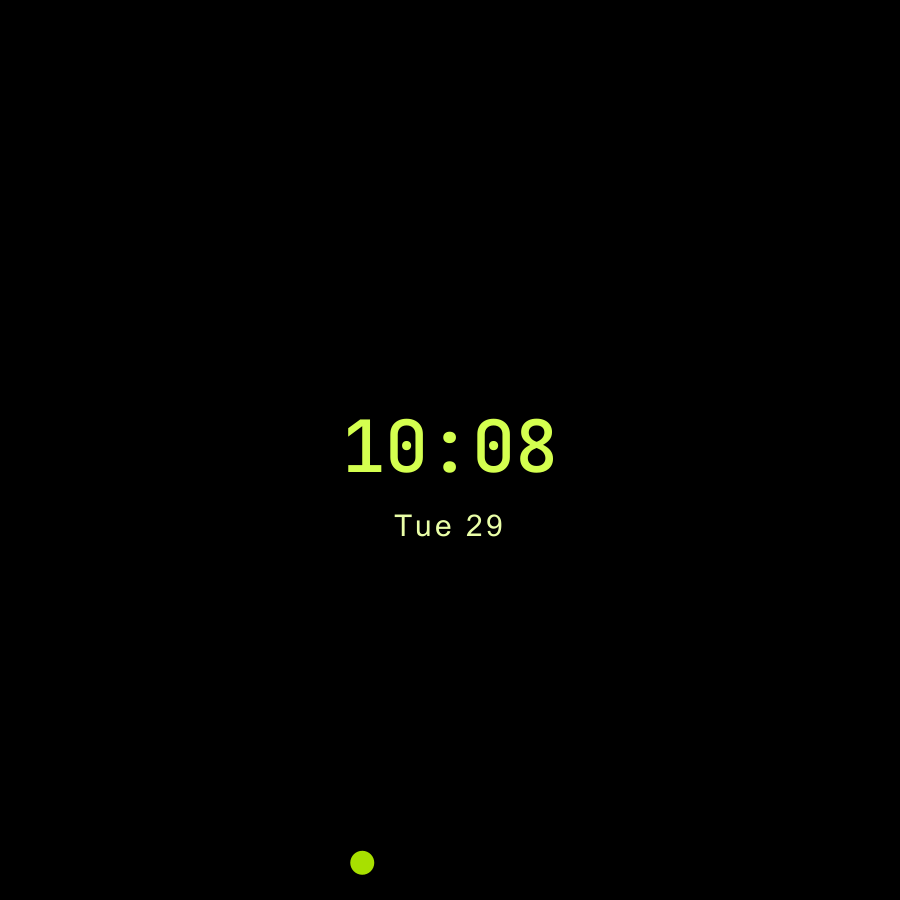 Mono Dot watch face, Lime theme