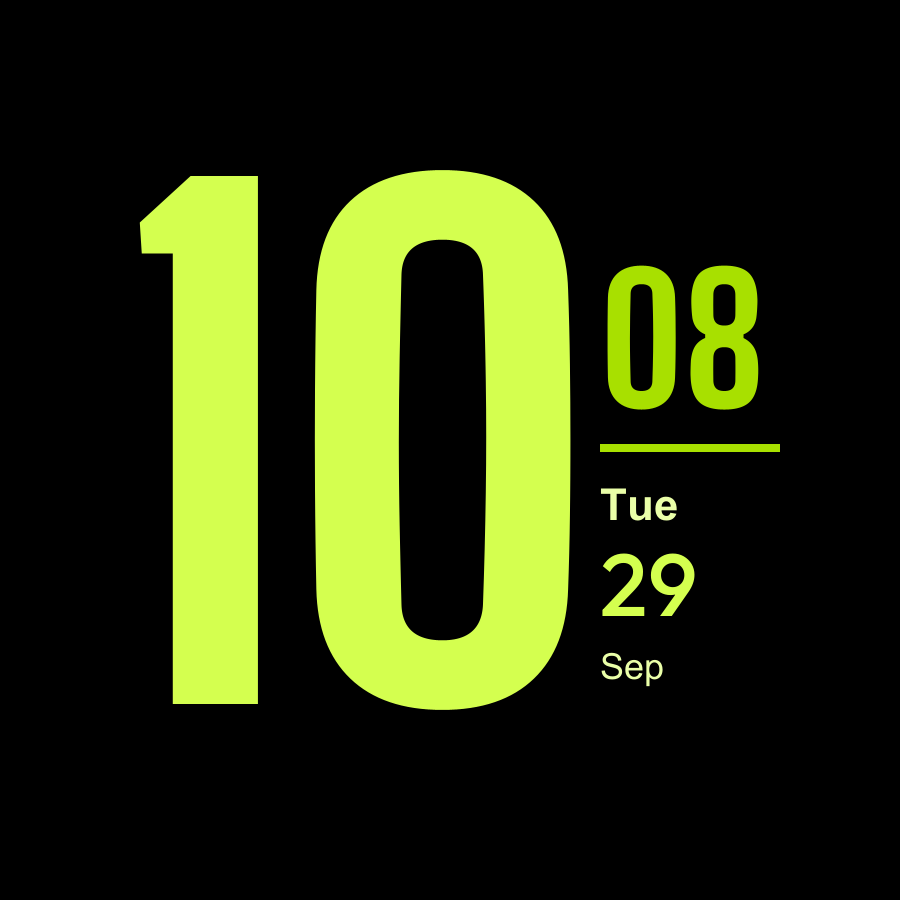 Headline watch face, Lime theme
